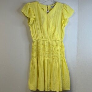 NWT Gabby Denise Bright Yellow Ruffle Mini Dress Girls Size 14